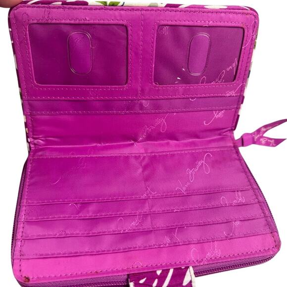 Vera Bradley Julep Tulip Turnlock Wallet Purple Green - Picture 2 of 5